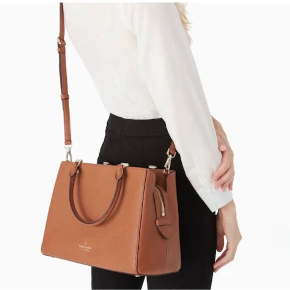 Kate Spade Leila Medium Triple Compartment Satchel in Warm Gingerbread - Picture 2 of 16